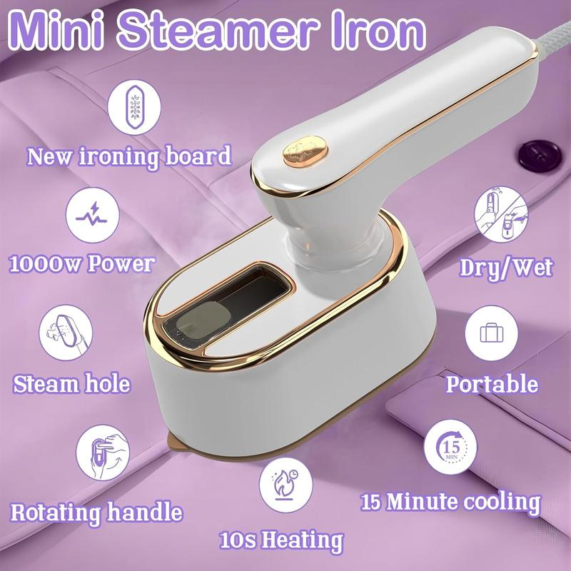 Mini Travel Steamer Iron – Portable Clothes Iron for Home, Dorm & Travel – Compact Design for Quick Touch-Ups – Essential Garment Steamer Cloudsteam